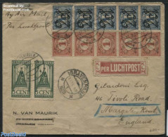 Netherlands 1925 Airmail Letter To England, Postal History - Storia Postale