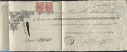 Netherlands 1892 Receipt, Gebr. Reimeringer Amsterdam, With 2x10c Wilhelmina, Postmark Kleinrond GravE, Postal History.. - Storia Postale