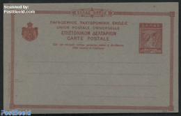 Greece 1920 Postcard 10L, Grey Cardboard, Unused Postal Stationary - Covers & Documents