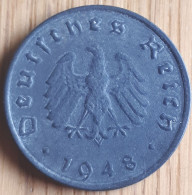 ALLEMAGNE DUITSLAND ; SCHAARSE 10 PFENNIG 1948 F Bezetting SUP - 10 Reichspfennig