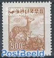Korea, South 1957 500H, Stamp Out Of Set, Unused (hinged), Nature - Animals (others & Mixed) - Deer - Korea, South