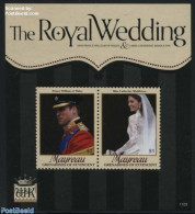 Saint Vincent & The Grenadines 2011 Royal Wedding 2v M/s, Mint NH, History - Kings & Queens (Royalty) - Royalties, Royals