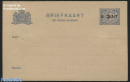 Netherlands 1916 Reply Paid Postcard 2/2 On 1.5/1.5c, Ultramarin, Short Dividing Line, Unused Postal Stationary - Lettres & Documents