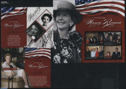 Palau 2016 Nancy Reagan 3 S/s, Mint NH, History - Performance Art - American Presidents - Politicians - Movie Stars - Acteurs