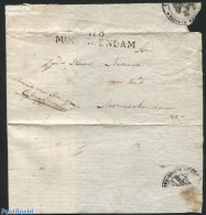 Netherlands 1813 Letter From Ransdorp (now Amsterdam) To Monnickendam (Postmark: Munikendam, Postmark Ransdorp On Bac,.. - ...-1852 Voorlopers