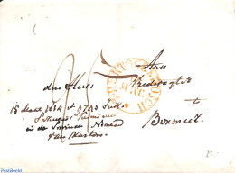 Netherlands 1834 Folding Letter From 'S HERTOGENBOSCH Via GRAVE To Boxmeer, Postal History, Various - ...-1852 Precursores