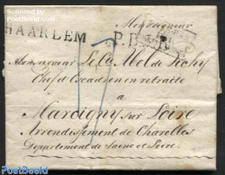 Netherlands 1825 Letter From Haarlem To Marcigny Sur Loire, Postal History - ...-1852 Precursores