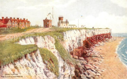 73689014 Hunstanton The Cliffs And Lighthouse Painting Kuenstlerkarte  - Sonstige & Ohne Zuordnung