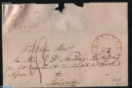 Netherlands 1838 Folding Cover From Groningen To Leeuwarden, Postal History - ...-1852 Voorlopers