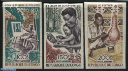 Congo Republic 1970 Art & Culture 3v, Imperforated, Mint NH - Andere & Zonder Classificatie