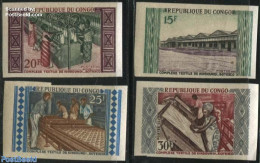 Congo Republic 1970 Textile Industry 4v, Imperforated, Mint NH, Various - Industry - Textiles - Fabrieken En Industrieën