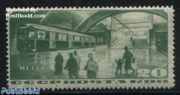 Russia, Soviet Union 1935 20K Green, WM Sidewards, Stamp Out Of Set, Unused (hinged), Transport - Railways - Nuevos