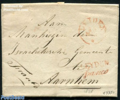 Netherlands 1838 Folding Letter From Leiden To Arnhem, Postal History - ...-1852 Voorlopers