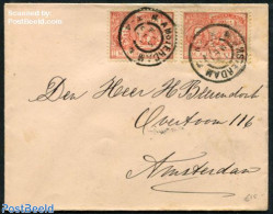 Netherlands 1907 2x Nvhp No. 89 On A Cover To Amsterdam, Postal History, History - History - Briefe U. Dokumente