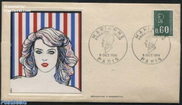 France 1974 Art Cover, Definitive - Andreotto, First Day Cover - Storia Postale