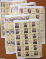 Russia, Soviet Union 1988 Fairy Tales 5 Sheets, Mint NH, Nature - Horses - Art - Fairytales - Unused Stamps