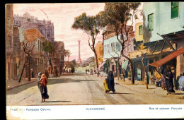 ALEXANDRIE Rue Et Colonne Pompée Street Pompejus Column Piere Agoplas 1907 - Alejandría