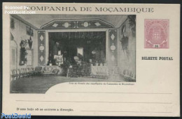 Mozambique 1904 Companhia Postcard, 10R, Sala De Gremio, Unused Postal Stationary - Mozambico