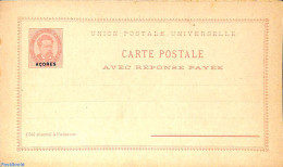 Azores 1887 Reply Paid Postcard 20/20R, Unused Postal Stationary - Azores