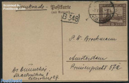 Germany, Saar 1926 Reply Paid Postcard To Amsterdam, Used Postal Stationary, Transport - Cableways - Autres (Air)