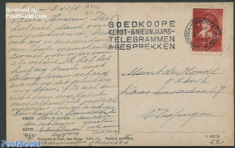 Netherlands 1937 Greeting Card To Vlissingen, Postal History, History - Kings & Queens (Royalty) - Brieven En Documenten