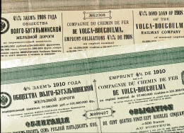 Two Bonds Of The VOLGA-BOUGOULMA RAILWAY Company (1908 & 1910) - Russia