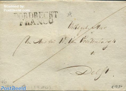 Netherlands 1820 Folding Cover From Dordrecht To Delft, Postal History - ...-1852 Préphilatélie