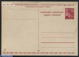 Bohemia & Moravia 1940 Reply Paid Postcard 1.50/1.50k, Unused Postal Stationary - Brieven En Documenten