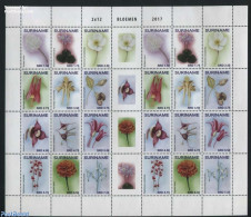 Suriname, Republic 2017 Flowers M/s, Mint NH, Flowers & Plants - Surinam