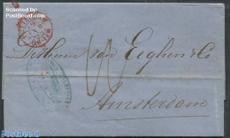 Netherlands 1868 Folding Letter From Rotterdam To Amsterdam, Postal History - Covers & Documents