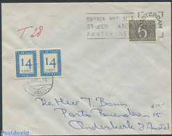 Netherlands 1966 Envelope To Oudekerk Aan De Amstel, Postage Due 2x14cent, Postal History - Brieven En Documenten