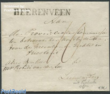 Netherlands 1827 Folding Cover From Heerenveen To Leeuwarden With A Heerenveen Mark, Postal History - ...-1852 Prephilately
