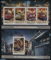 Togo 2017 Fire Trucks 2 S/s, Mint NH, Transport - Automobiles - Fire Fighters & Prevention - Automobili