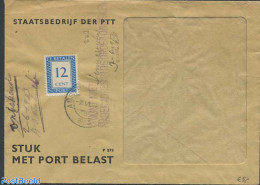 Netherlands 1953 Postage Due 12c, Postal History - Storia Postale