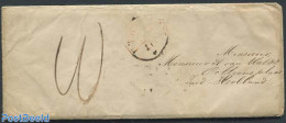 Netherlands 1850 Littele Envelope With A Folded Letter. From Montfoort, Postal History - ...-1852 Voorlopers