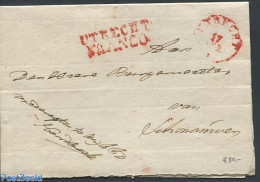 Netherlands 1822 Folding Letter From Utrecht To Schoonewoerd, Postal History - ...-1852 Voorlopers