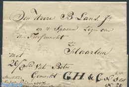 Netherlands 1841 Folding Letter From Leiden To Haarlem, Postal History - ...-1852 Voorlopers