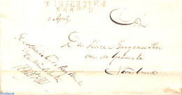 Netherlands 1826 Folding Cover From Winschoten To Noordbroek, Postal History - ...-1852 Voorlopers