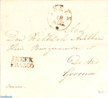 Netherlands 1836 Folded Envelope From Sneek To Gorcum, Postal History - ...-1852 Vorläufer