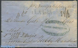 Netherlands 1871 Seamail, See Mark. Folding Invoice From Amsterdam., Postal History - Covers & Documents