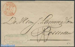 Netherlands 1869 Folding Cover From Hoorn To Rotterdam, With Both Hoorn And Rotterdam Marks., Postal History - Covers & Documents