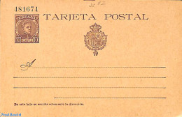 Spain 1901 Postcard 10Cs Violetbrown With Controlnumber, Unused Postal Stationary - Cartas & Documentos