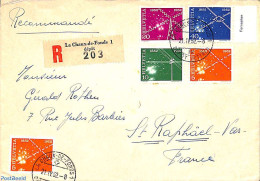 Switzerland 1952 Registered Envelope From La Chaux-de-Fonds To St. Raphael , Postal History - Storia Postale