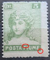 WOMANS HEAD-5 C-POSTA FIUME-ERROR-ITALY-YUGOSLAVIA-CROATIA-1919 - Croazia