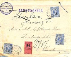 Netherlands 1896 Registered Cover From Amsterdam To Haarlem. 'Aangetekend''. , Postal History - Storia Postale