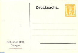 Switzerland 1909 Reply Paid Postcard 2/10+12c, Gebrüder Roth, Unused Postal Stationary - Briefe U. Dokumente