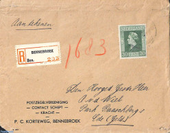 Netherlands 1947 NVPH No. 440 On Registered Letter From Bennebroek To Ede, Postal History - Cartas & Documentos