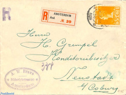 Netherlands 1924 Registered Cover From Amsterdam To Colburg, Germany, Postal History - Briefe U. Dokumente