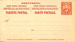Paraguay 1896 Reply Paid Postcard 4/4c, Unused Postal Stationary - Paraguay