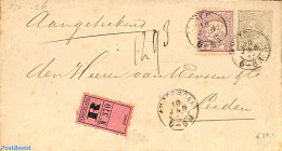 Netherlands 1876 Registered Letter From Amsterdam To Leiden, See Both Postmarks. Drukwerkzegel 2.5 Cent, Prins Willem .. - Brieven En Documenten
